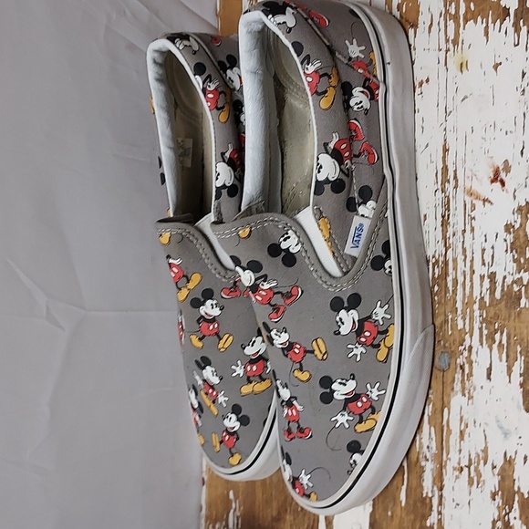 Vans Shoes Vans Slip On Disney Canvas Mickey Mouse Sneakers Size